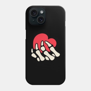 Skeleton hand and heart Phone Case