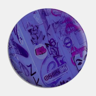 Purple Graffiti Tag NYC Street Art Stickers Pin