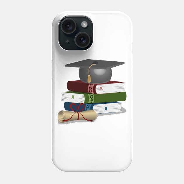 Degree And Books Phone Case by Designoholic