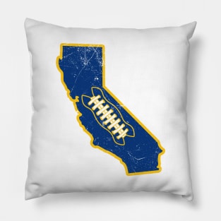 California Football, Retro - White Pillow