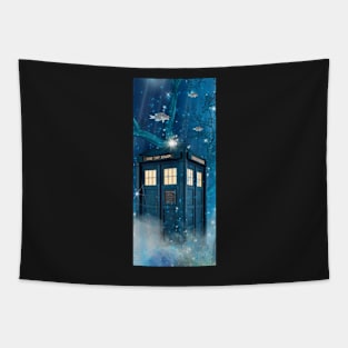 Underwater Blue Police Phone Box Tapestry