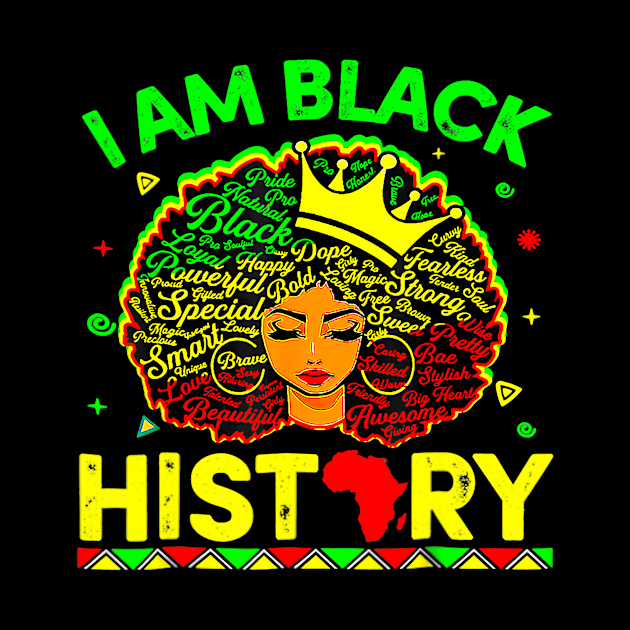 I Am The Strong African Queen Girls Black History Month Gift by omorihisoka