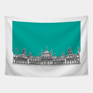 Brighton Royal Pavilion Facade ( teal version ) Tapestry