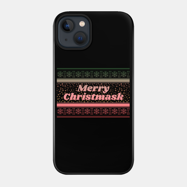 Merry Christmask Vintage Christmas Gradient Design - Merry Christmask - Phone Case