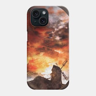 Windmill and the Sunset Sky Phone Case