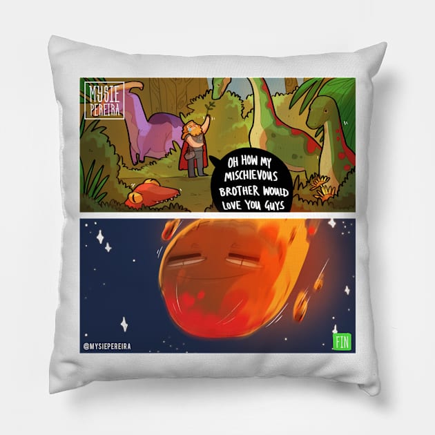 Sneaky History Pillow by Mysie Pereira