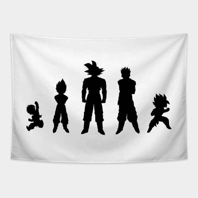 Silhouette - Fighters Tapestry by Danion