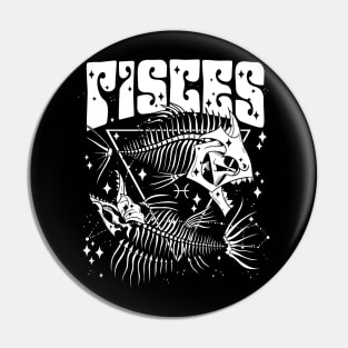 PISCES Sea Witch Shirt Skull constellation Pin