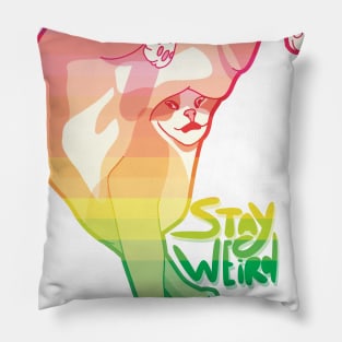 Stay weird cat Pillow