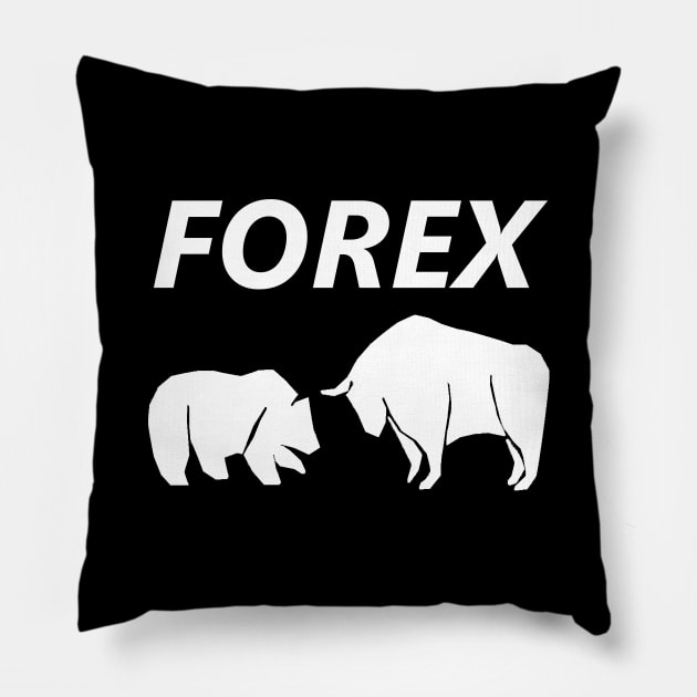 Forex Market, Bull vs Bear fore trader Pillow by cypryanus