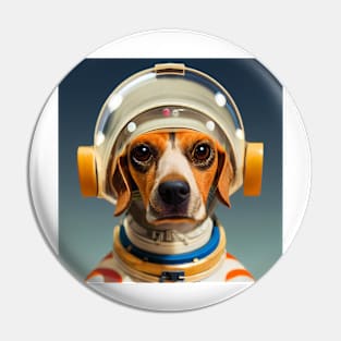 Beagle wearing astronaut clothing Pin