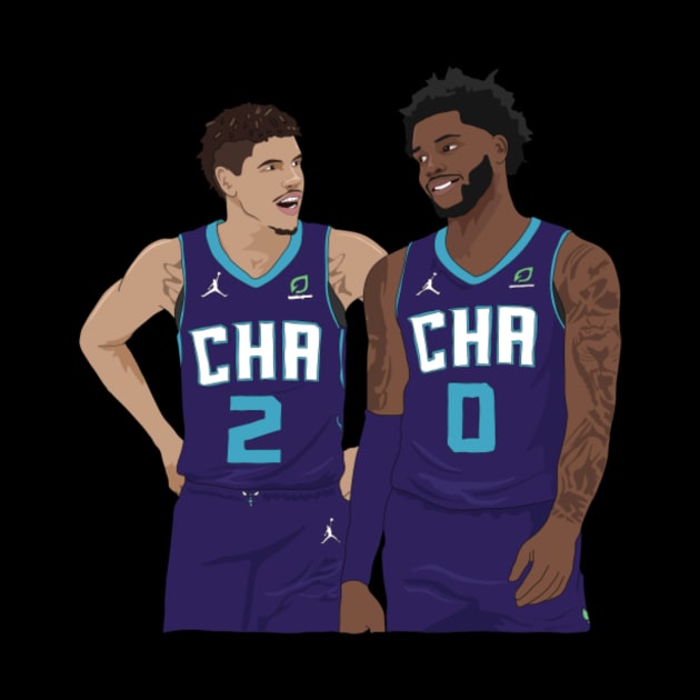 Lamelo Ball x Miles Bridges Charlotte Hornets by IveyEricssonArt