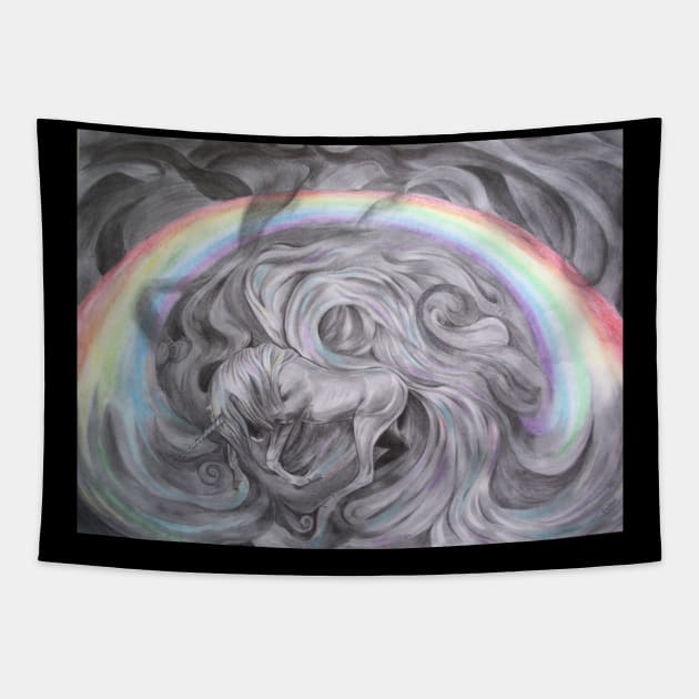 Pegasus under the rainbow Tapestry by HelenaCooper