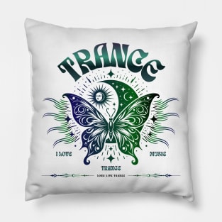 TRANCE  - Butterfly Moon Stars (navy/dark green) Pillow