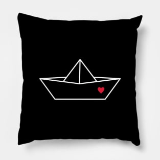 Boat Paper Ship Heart Port Love Gift Pillow