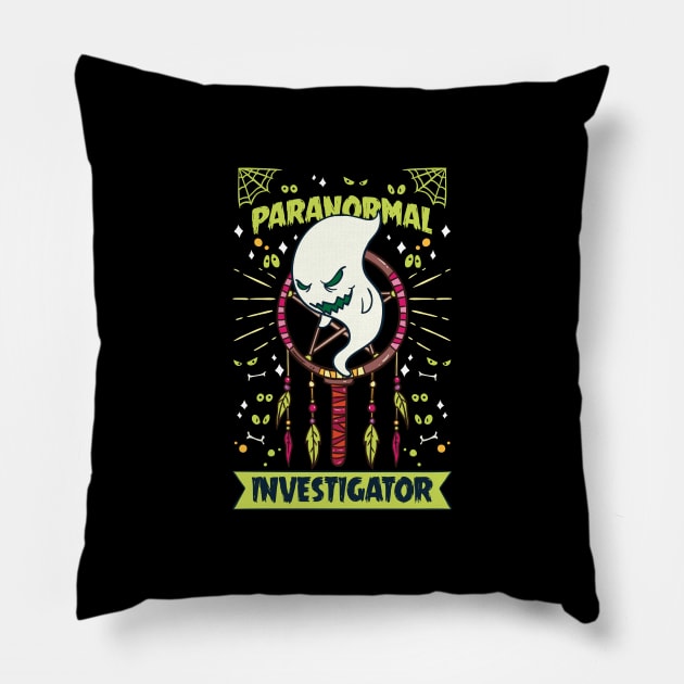 Paranormal Investigator Shirt ghost hunter gift Pillow by biNutz