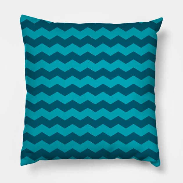 Teal Chevrons Pillow by PSCSCo