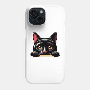 Shy Black Cat Phone Case