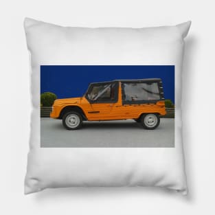 Mehari orange blue Pillow