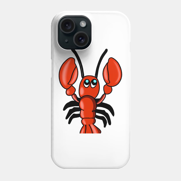 Cute Lobster Drawing Phone Case by Play Zoo