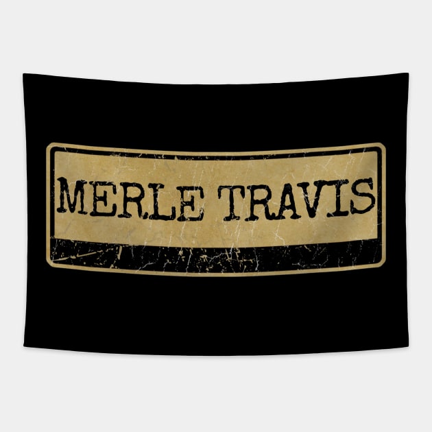 Aliska, text black retro - Merle Haggard Tapestry by Aliska