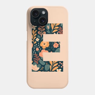 Whimsical Floral Letter E Phone Case