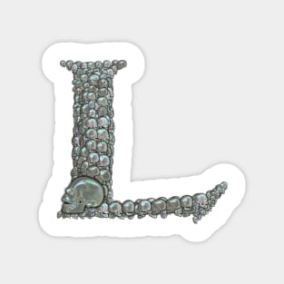Skull Alphabet L Magnet