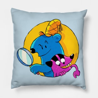 Detective Blue Bear Pillow