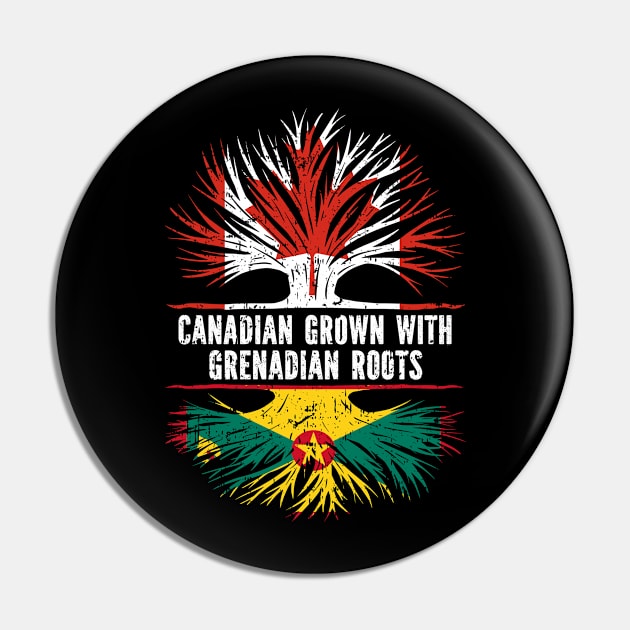 Canadian Grown with Grenadian Roots Canada Flag Pin by silvercoin