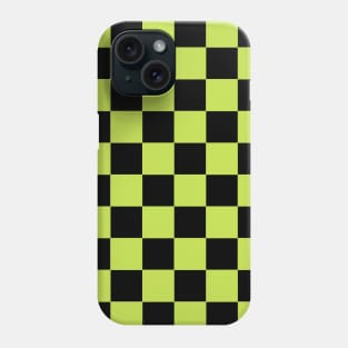 Bright Green and Black Chessboard Pattern Phone Case