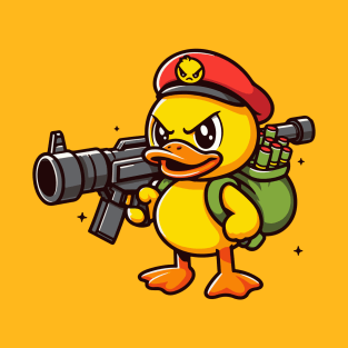 Duck with Bazooka - evil duck T-Shirt