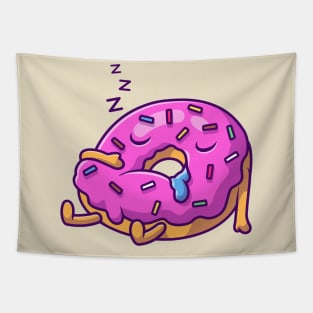 Cute Doughnut Sleeping Cartoon Tapestry