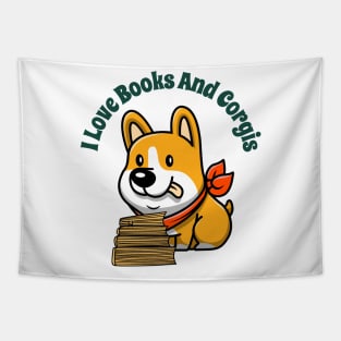 CORGI Girl Funny Book Quotes Tapestry