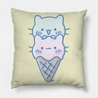 kawaii cat-icecream Pillow