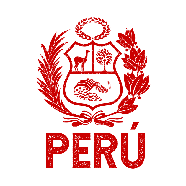 Peru - Vintage red design by verde