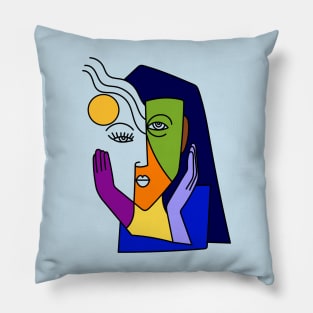 Abstract Art Face Portrait Pillow