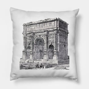 Art drawing of a Roman triumphal arch in Italian lands Pillow