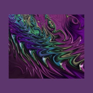 Purple Rainbow Swirls Fractal Texture T-Shirt