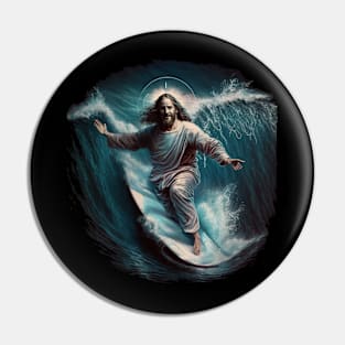 Jesus surfs Pin