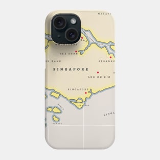 Illustrated map of Singapore Phone Case