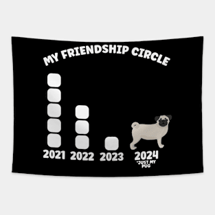 Pug Owners Friendship Circle Tapestry