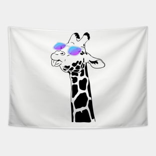 Funny Giraffe with Sunglasses Tapestry