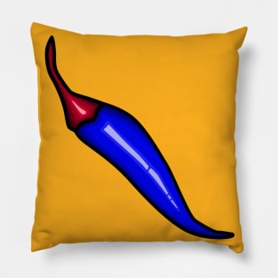 Blue Hot Chili Pepper Pillow