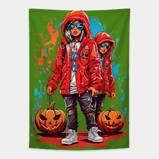 Hoodie Haunt: A Halloween Hip-Hop Fusion Tapestry