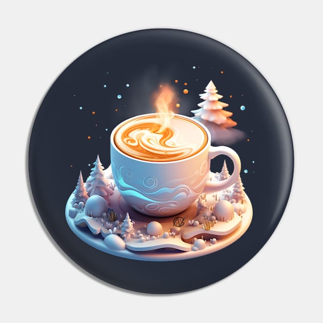 Cappuccino Winter Wonderland Pin by Violet77 Studio