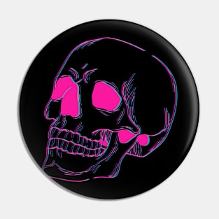 Skull in Pink and Blue Pin