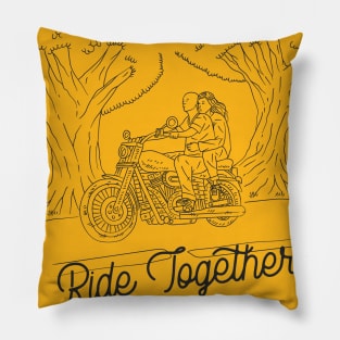 Ride Together Motorcycle Adventure Graphic Pillow