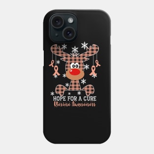 Reindeer Hope For A Cure Uterine Awareness Christmas Phone Case