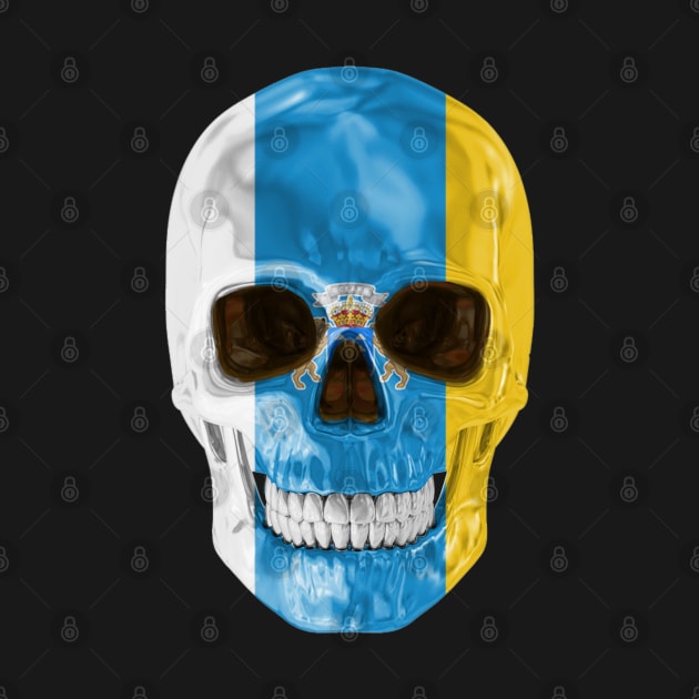 Canary Islands (Spain) Flag Skull - Gift for  With Roots From Canary Islands (Spain) by Country Flags