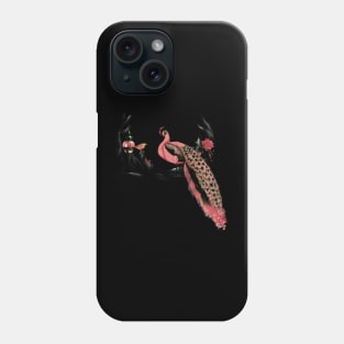 Wonderful peracock with little bird and rose Phone Case